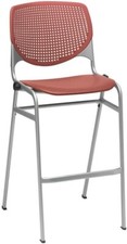 KFI Seating Stacking Bar Stool Kitchen Pantry Cafe Chair Coral Seat and Back