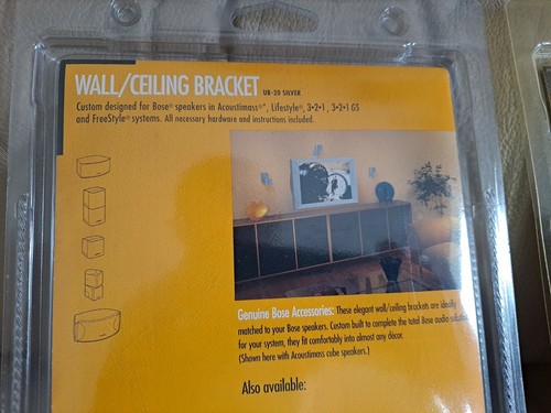 Bose UB-20 Wall/Ceiling Bracket x2 in RARE SILVER Colour Brand New Genuine BOSE - Picture 3 of 3