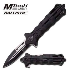 8.25" MTECH SPRING ASSISTED OPEN 2 TONE BLACK SILVER Tactical FOLD POCKET KNIFE