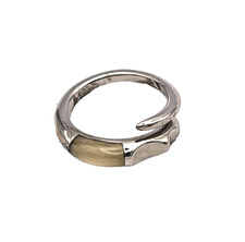 Anello fedina BREIL MILANO in acciaio lucido con osso BJ00030
