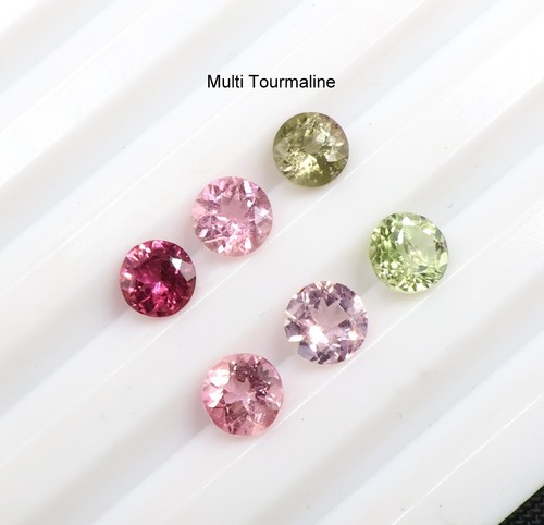 4.5 mm to 5 mm Natural Tourmaline 2.75 Ct Round Cut Multi Color Loose Gemstone - Picture 4 of 7