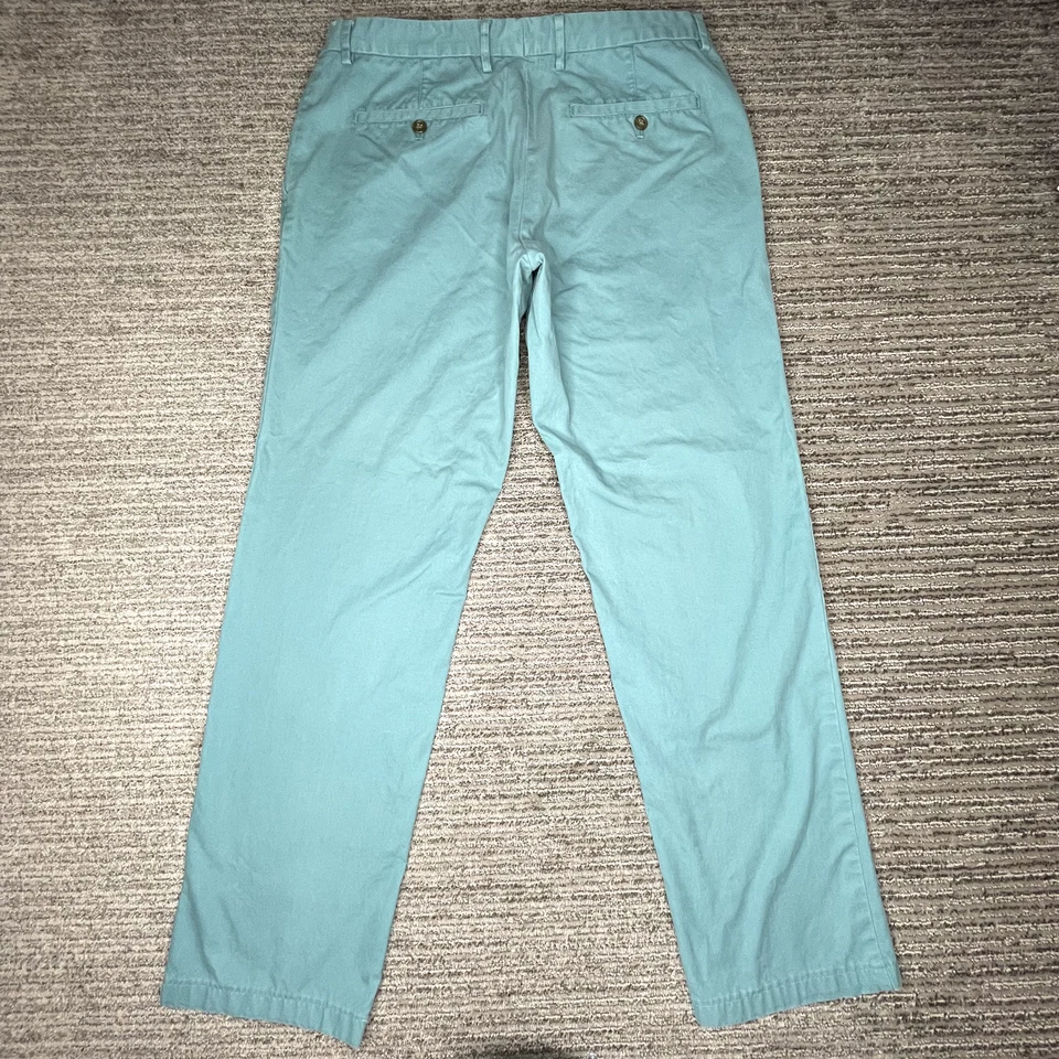 Bloomingdales Size 33w/34L Mens Pants Straight Casual Mid Rise Teal - Image 4 of 4