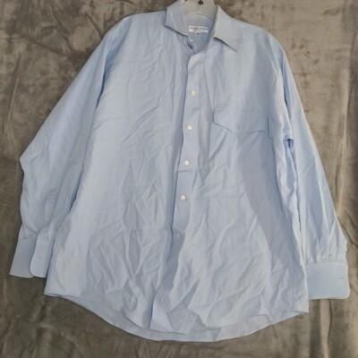 Giorgio Armani Le Collezioni Womens Button Front Shirt Micro Striped Blue sz. 15