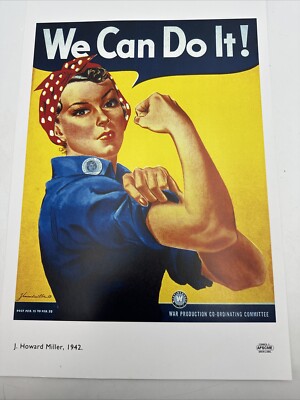 1942 WPCC Rosie the Riveter Poster We Can Do It! J. Howard Miller