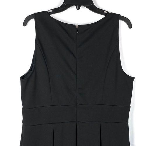 Vestido SANGRIA Negro Calce y Deslumbramiento Midi Talla 14 Bolsillos Sin Mangas Perforaciones Cremallera - Imagen 6 de 9