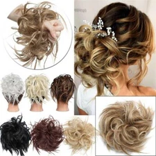 100% Real X-Large Messy Bun Hair Piece Scrunchy As Human Hair Extension Ponytail