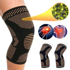 Copper Compression Knee Support Brace Sport Joint Pain Arthritis Relief Sleeve