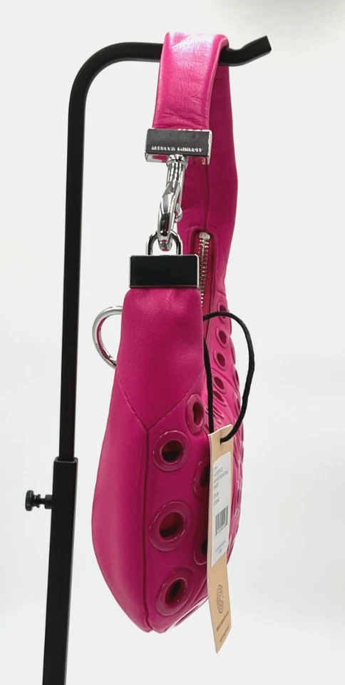 Bolso de Hombro Rebecca Minkoff Mini Croissant Ojales Rosa Cósmico Nuevo con Etiquetas Foto 4 de 4