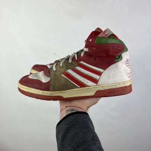 Vintage 80s Adidas Instinct Og Red High Top Sneakers EUR 47 US 12 Made in  Korea