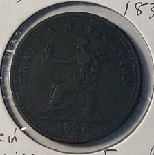 1838 Penny, Canada, Trade and Navigation, Pure Copper