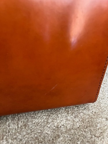 Pratesi Firenze Italian cognac Leather square Satchel Brown cross body bag - Picture 8 of 13