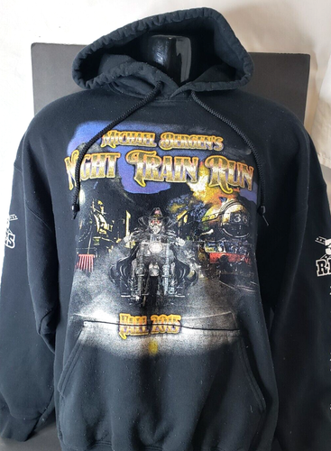 Night Train Motorcycle Run 2015 Hooded Sweatshirt Double Sided Kansas City