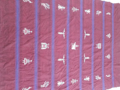 Vintage Traditional Guatemalan Handwoven Tapestry Throw 71x55 inches - Picture 4 of 12