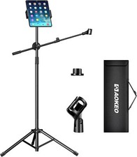 Boom Mic Stand, Microphone Stand Floor Tablet Mic Stand Tripod Adjustable 42