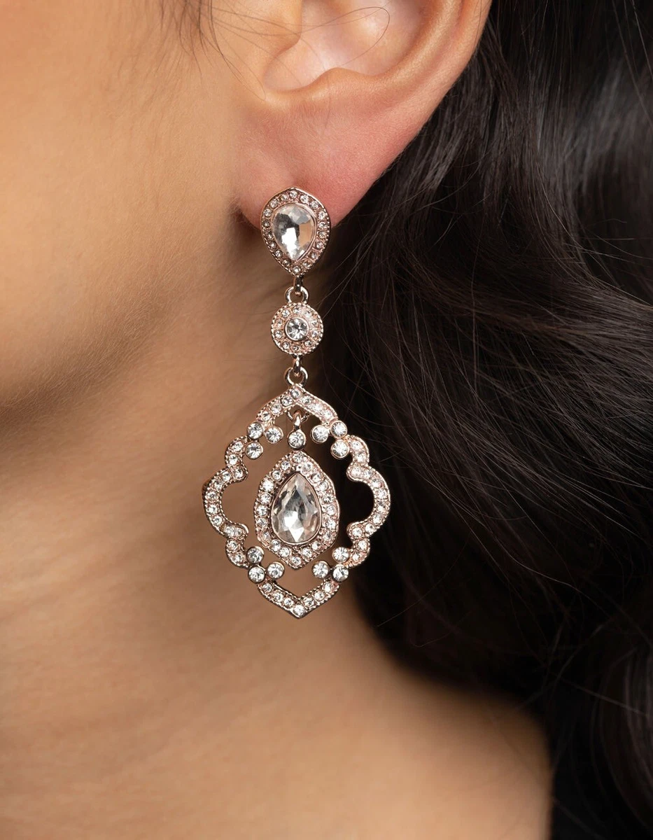 Rose gold earrings prom sale