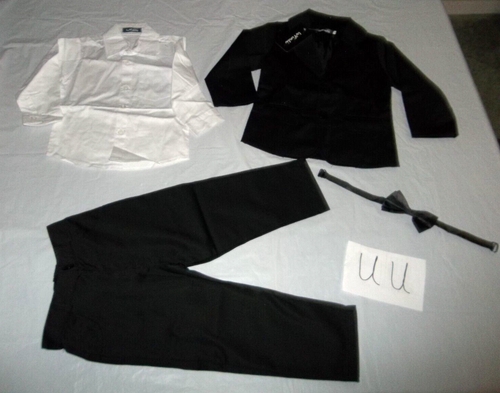 BOYS Size 3 Dress Pants Jacket Shirt Bowtie 4 PC TUXEDO SUIT NEW