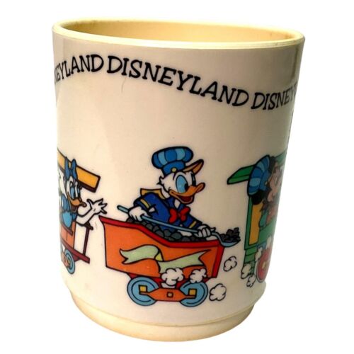 DISNEYLAND MUG CUP MICKEY MINNIE TRAIN COFFEE TEA MILK WHITE 3.5" TALL USA MADE - Picture 2 of 5