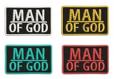 Man of GOD iron-on PATCH embroidered FAITH CRUCIFIX JESUS CHRISTIAN BIKER new