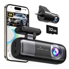 REDTIGER F9 Dash Camera 4K Front and Rear Dash Cam WiFi GPS with Free 32GB Card