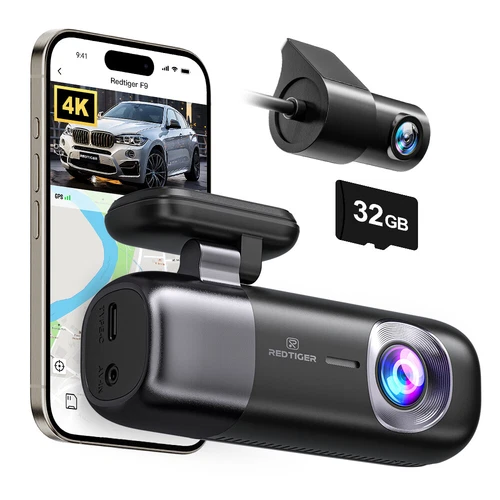 REDTIGER F9 Dash Camera 4K Front and Rear Dash Cam WiFi GPS with Free 32GB Card deal from eBay