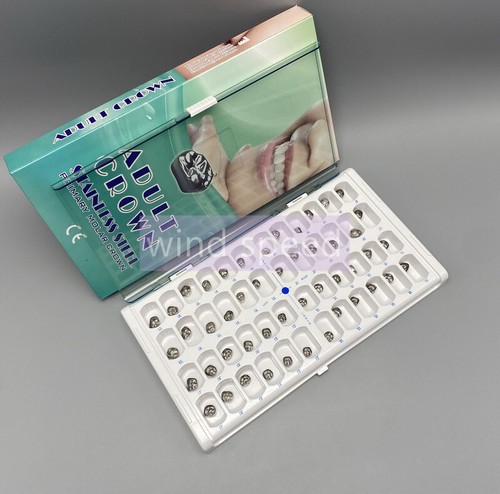 Dental Stainless Steel Adult Permanent Molar Teeth Crown All Sizes Kit & Refills - Picture 2 of 18