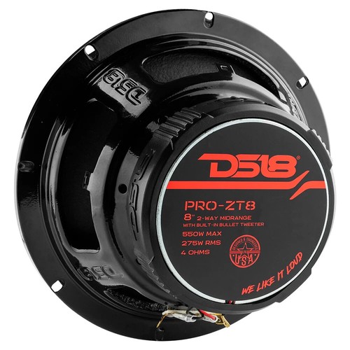 DS18 8" 2 Way Speaker - PRO-ZT8 275w Rms 4 ohm with Built-in Bullet Tweeter - Picture 5 of 8