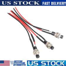 3 Pack Mini Push Button Pre-Wired Momentary N/O OFF-ON Switch Plug 5AMP SPST New