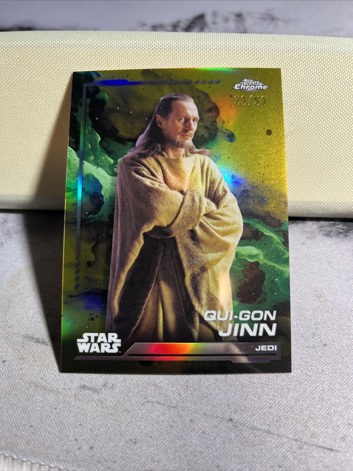 2024 Topps Chrome Star Wars #AV-128 Qui-Gon Jinn Aurebush Gold Refractor /50