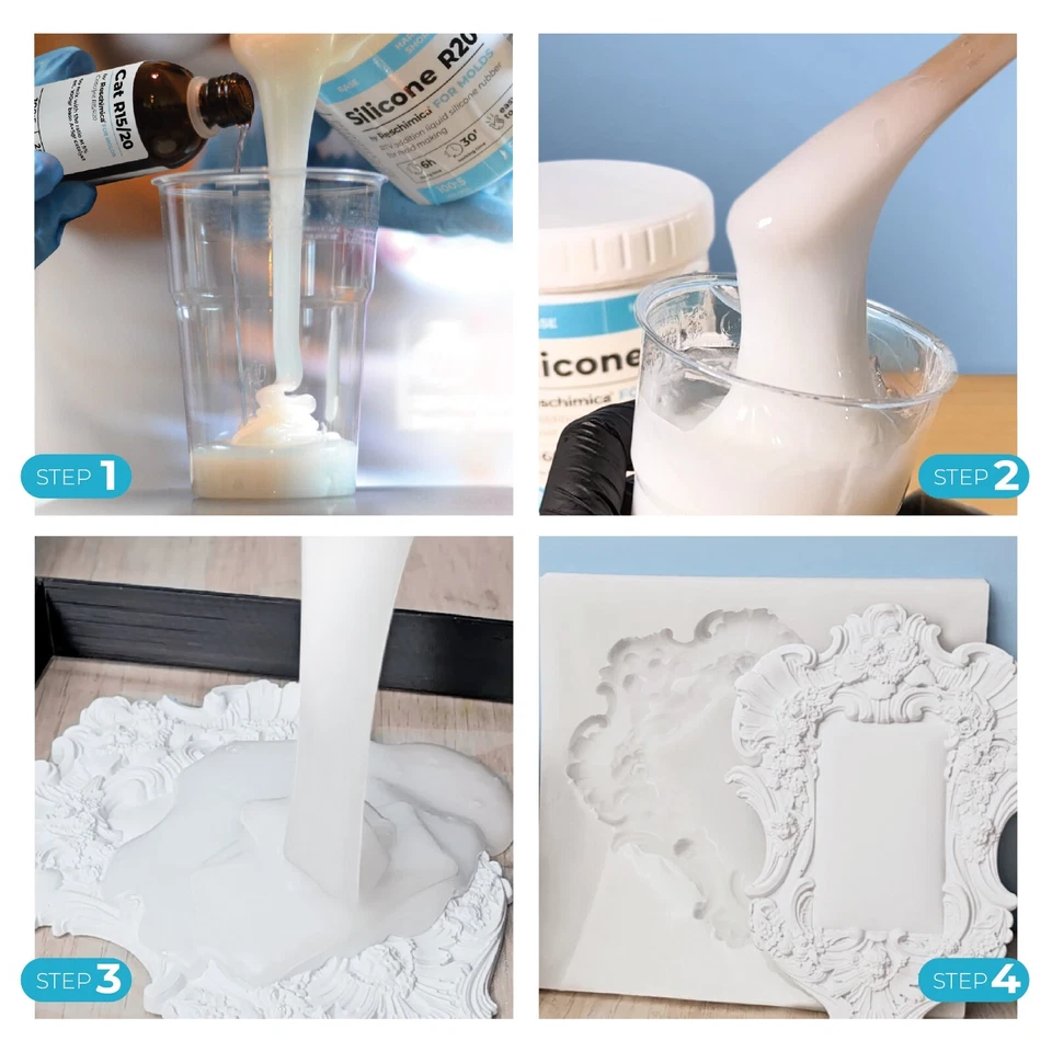 Gomma siliconica liquida da colata R 20, media durezza , calchi, bricolage - Immagine 3 di 4