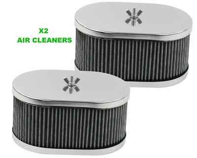 40/44/48 IDF STYLE OVAL AIR CLEANERS (2) DELLORTO WEBER AIR FILTERS 3 1/2'' tall