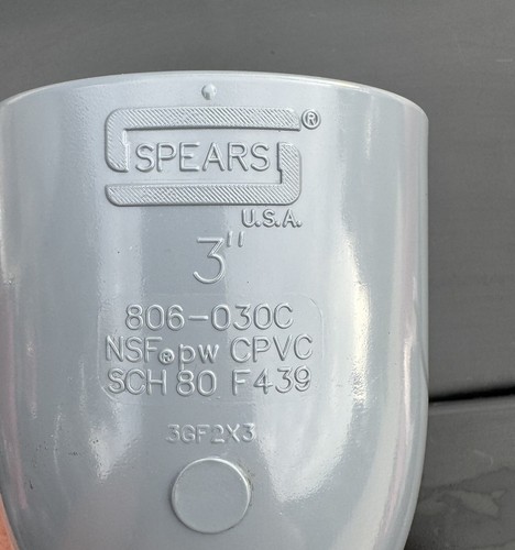 SPEARS (10 Pack) 45 ELBOW 817-030C SCH. 80 3" PIPE SIZE CPVC F439 NSF-PW - Picture 2 of 2