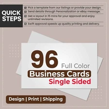 96 Full Color Business Card Printing FREE Design & FREE SAME DAY Shipping 1 Side