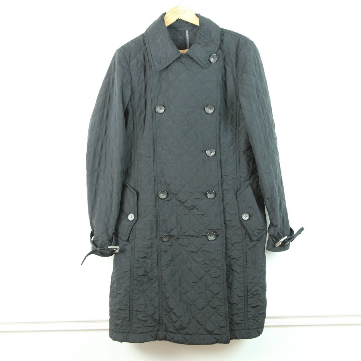 NO BELT Max Mara Weekend Black Quilted Women's Trench Coat US 12