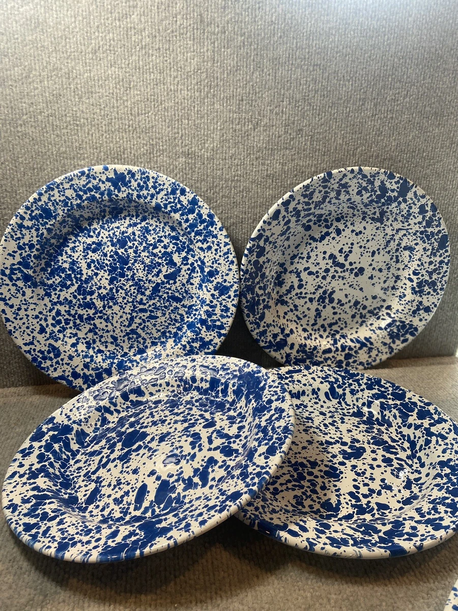 Set of 4 - Enamelware Dinner Plates