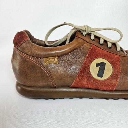 Vintage CAMPER Pelotas Tan Brown Leather Shoes Men 10/EU 43 Rare Soccer Inspired - Picture 6 of 23