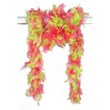 FEDER BOA PINK GELB # Karneval Federboa Stola 180cm Charleston Kostüm Party