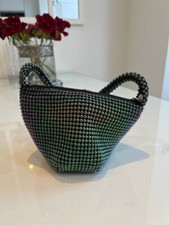 Sparkly metallic green and pink bag with zip and handle