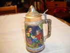 Vintage Antique  Porcelain Beer Stein Mug with Lid,   STAMPED JAPAN — photo 1
