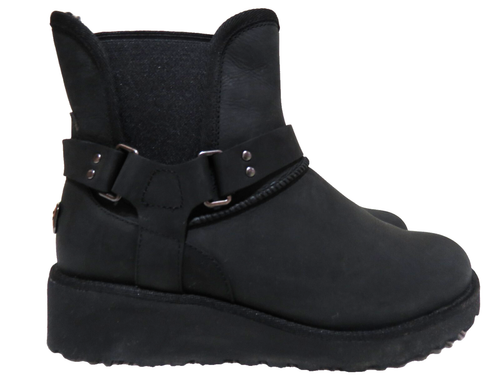 BOTAS DE MOTOCICLISTA UGG® AUSTRALIA GLEN CUERO NEGRO CUÑA REINO UNIDO 4,5 EUR 37 EE. UU. 6 PRECIO DE VENTA SUGERIDO POR EL FABRICANTE 180 £ - Imagen 5 de 24