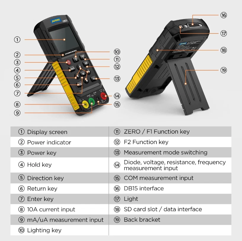 Популярный автоматический диагностический мультиметр автомобильный тестер цепи с K/CAN/осциллографом/Cranki - Изображение 3 из 4