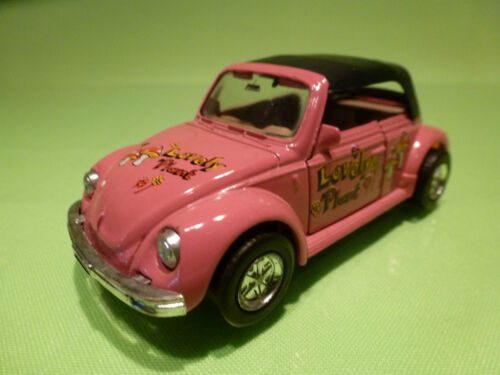 WELLY 8661 VW VOLKSWAGEN KÄFER 1303 CONVERTIBLE LOVELY PLANT- PINK 1:38? - GOOD  - Foto 1 di 6