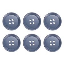 6pcs Sewing Button 30m 4 Holes Resin Round Craft Buttons, Blue