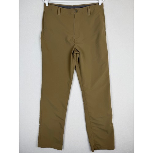 Under Armour Match Play Pants Boys XL Tan Khaki Chino Golf Lightweight Polyester - Picture 2 of 8