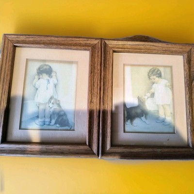  Oak Wood Frames with both Disgrace and Reward Bessie P. Gutmann 11.75 T 1930's