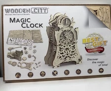 Wooden City Magic Clock  Mechanical wooden Model Kit New