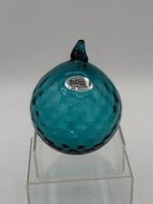 Blenko Cerulean Diamond Optic Christmas Ornament  #3