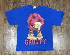 Vintage Grumpy Disney Double Sided Blue Shirt Medium