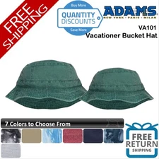 🔥 Adams Headwear Men Vacationer Bucket Hat cotton twill Up To XL VA101