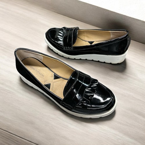Scarpe mocassino con tacco Adrienne Vittadini in vernice misura 9,5 donna - Foto 1 di 9