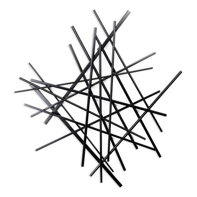 Pemberly Row Small Abstract Textured Metal Wall Decor in Black